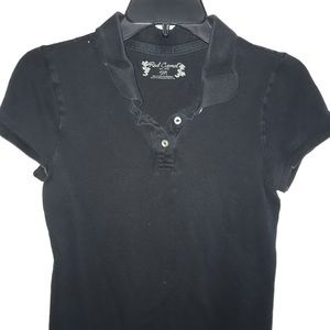 Women’s black polo